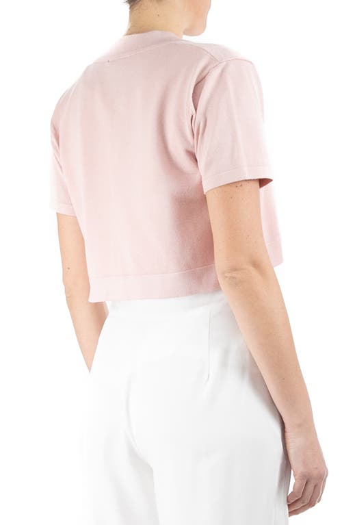Nina Leonard Knit Bolero In Blush