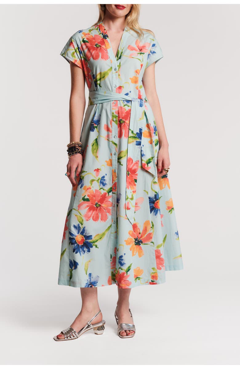Frances Valentine Eve Dress Georgia Print, Main, color, Light Blue/Multi