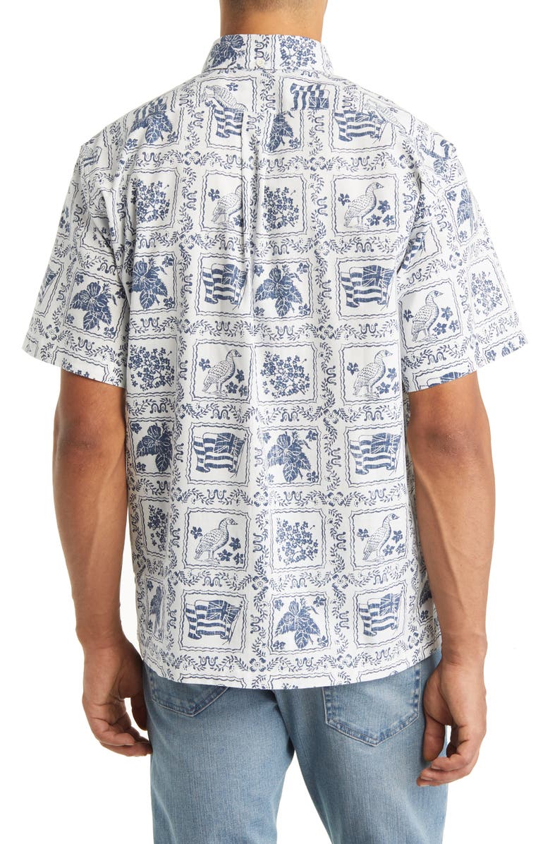 Reyn Spooner Lahaina Sailor Classic Fit Short Sleeve Button-Down Shirt, Alternate, color,