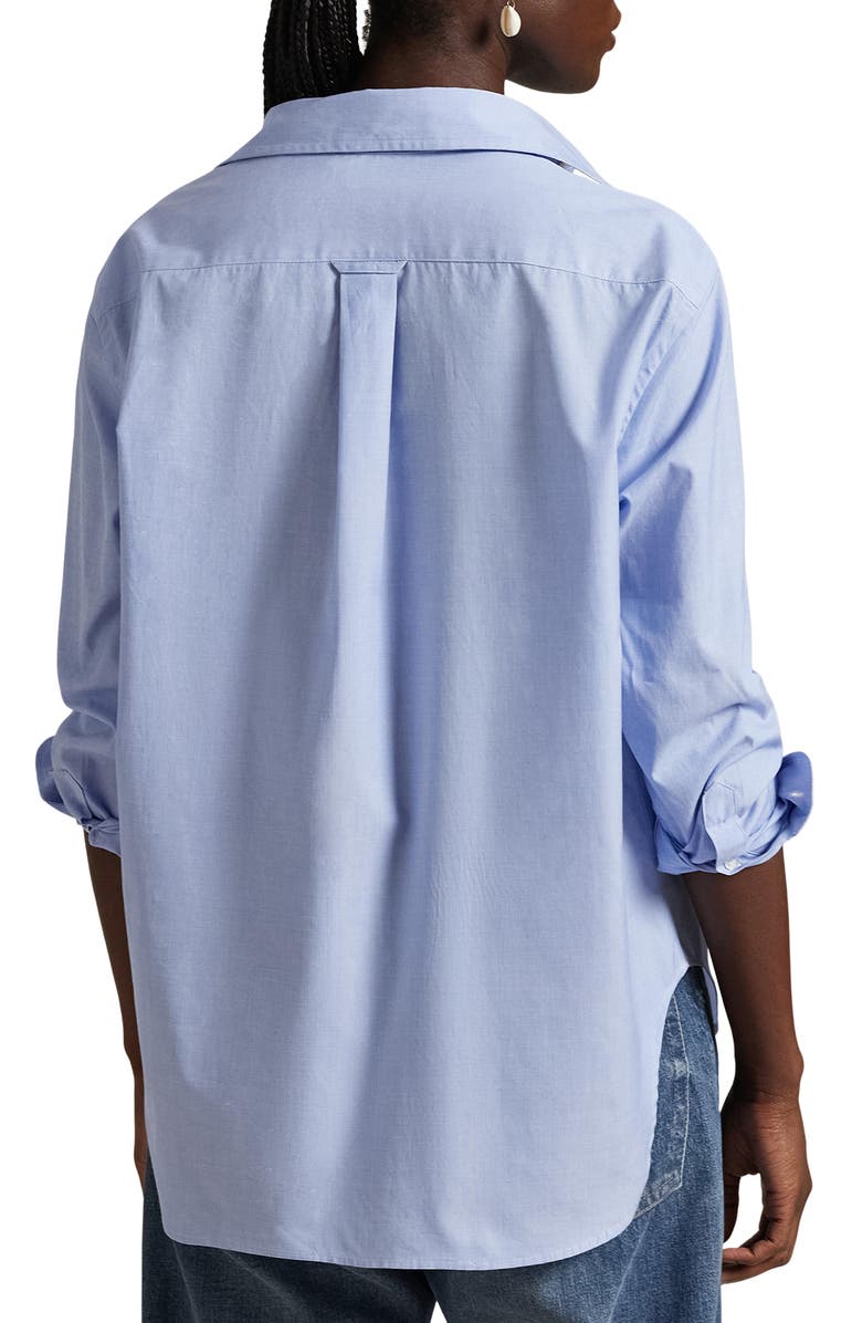 Polo Ralph Lauren Oversize Button-Up Shirt, Alternate, color, Classic Medium Blue