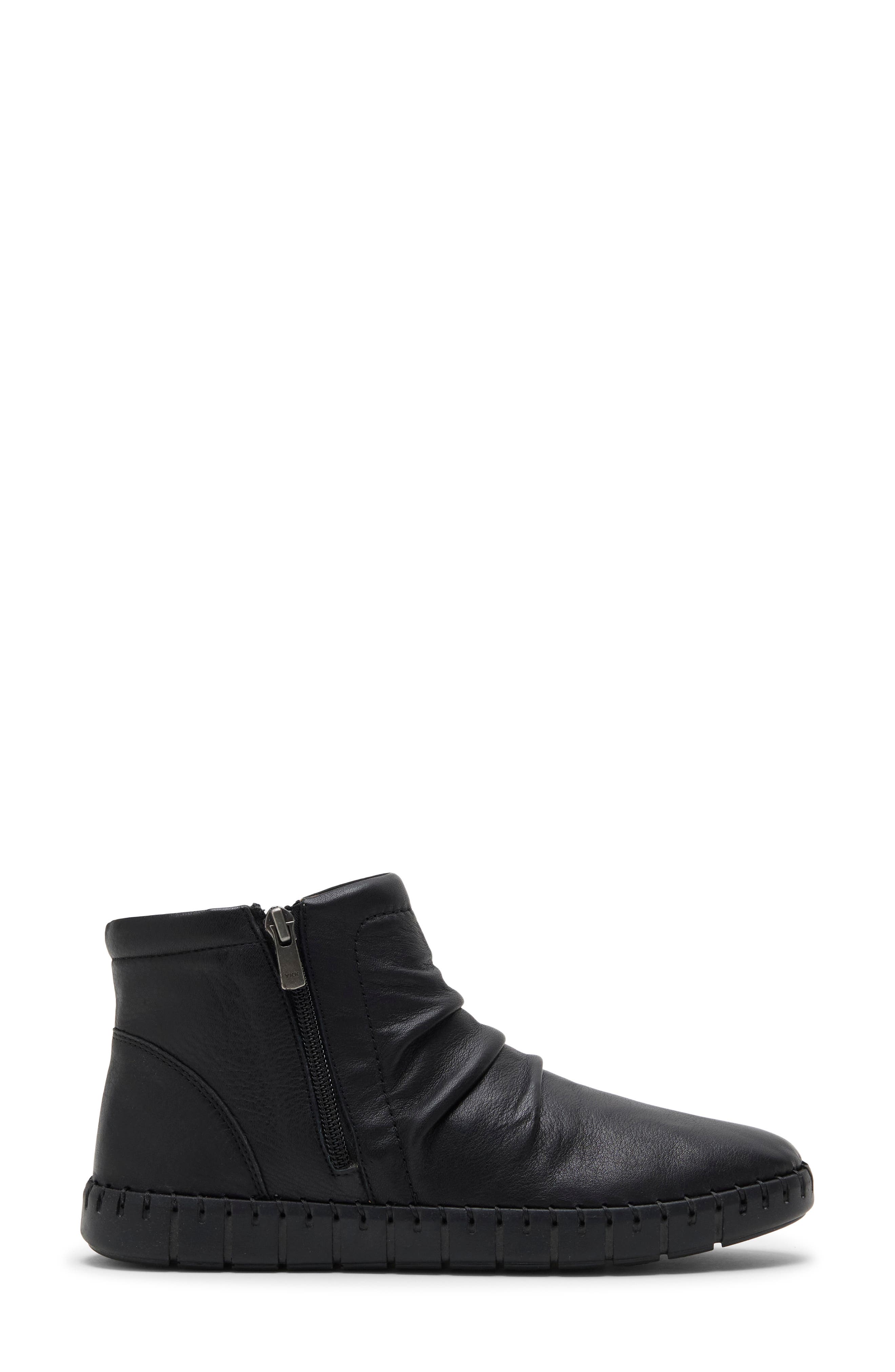 Mallorie Leather Bootie, Alternate, color, BLACK