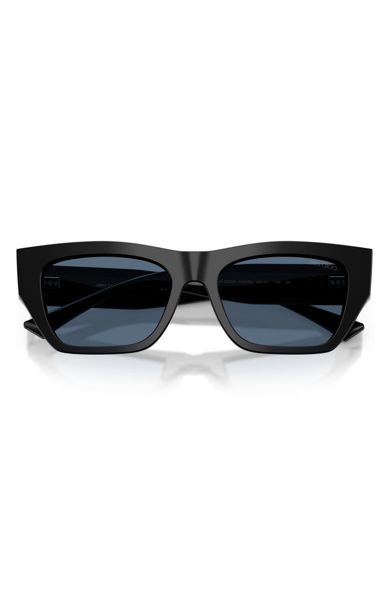 Jimmy Choo 54mm Cat Eye Sunglasses, Alternate, color, Black/ Dark Blue