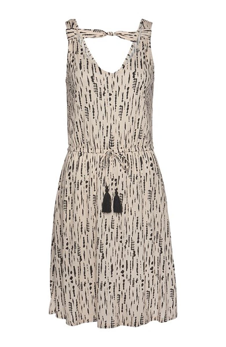 LASCANA Women's Sleeveless Printed V-Neck Dress, Alternate, color, Black & Beige