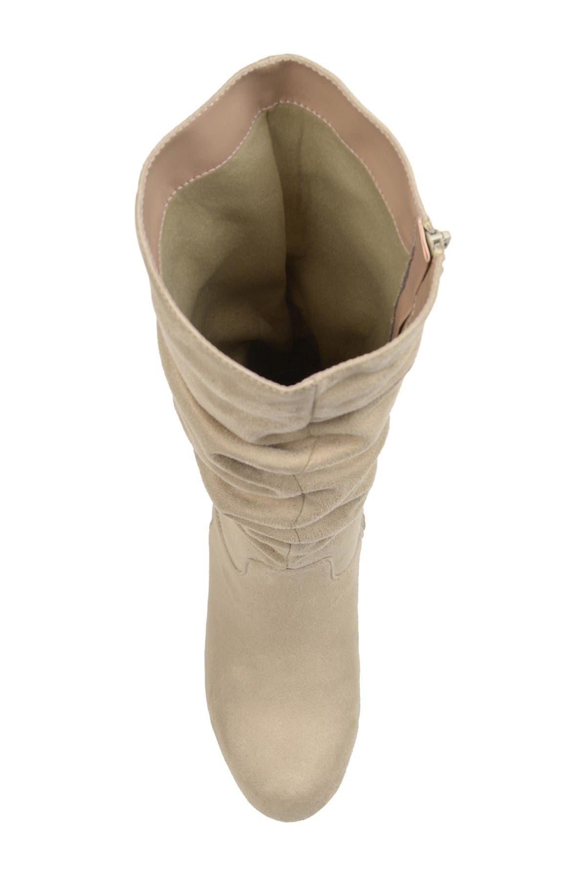 Journee Collection Haze Wide Calf Wedge Boot, Alternate, color, Stone