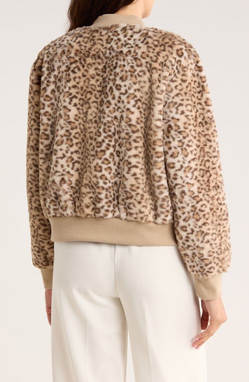Sanctuary Luxe Faux Fur Zip Bomber Jacket In Brown
