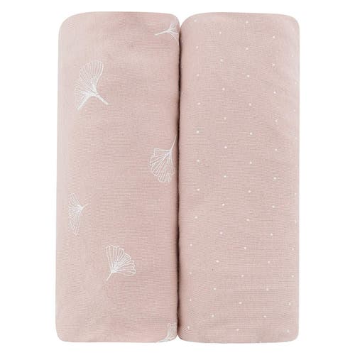 ZZDNU Crib Sheet Set Baby Fitted Crib Sheet Set 2 Pack in Gingko & Pin Dot  product
