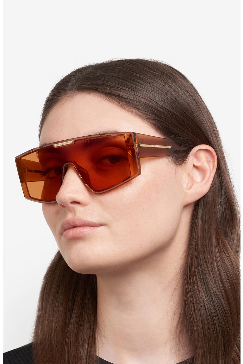Victory C 99mm Rectangular Mask Sunglasses, Alternate, color, BROWN ORANGE/ ORANGE BLUE