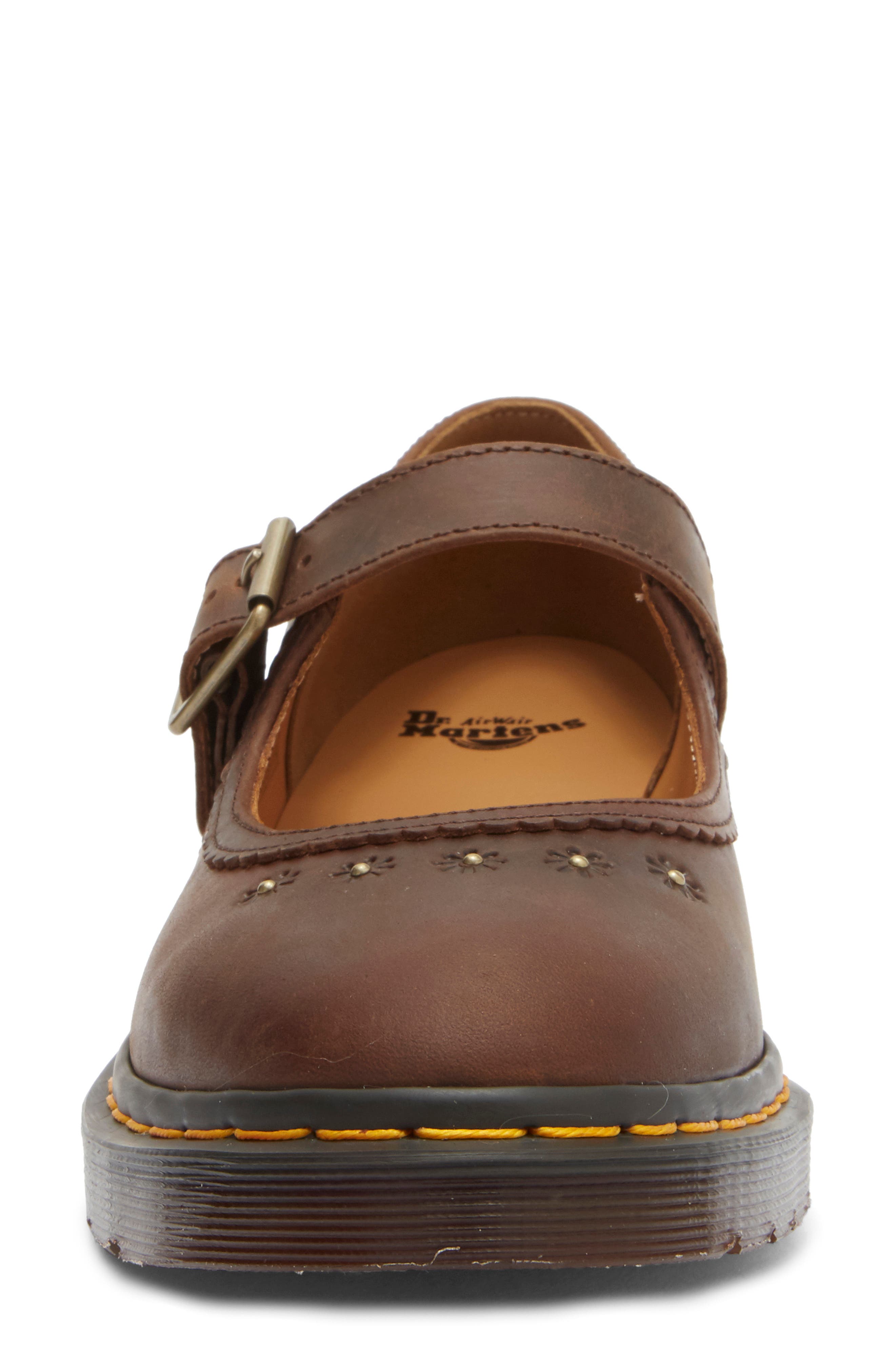 Dr. Martens Flower Mary Jane Flat, Alternate, color, Dark Brown