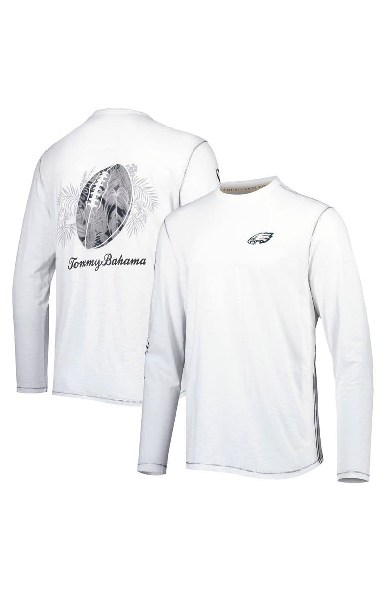 Tommy Bahama Men's Tommy Bahama White Philadelphia Eagles Laces Out Billboard Long Sleeve T-Shirt, Main, color, White
