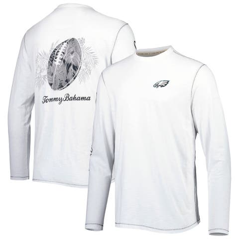 Men's Tommy Bahama White Philadelphia Eagles Laces Out Billboard Long Sleeve T-Shirt