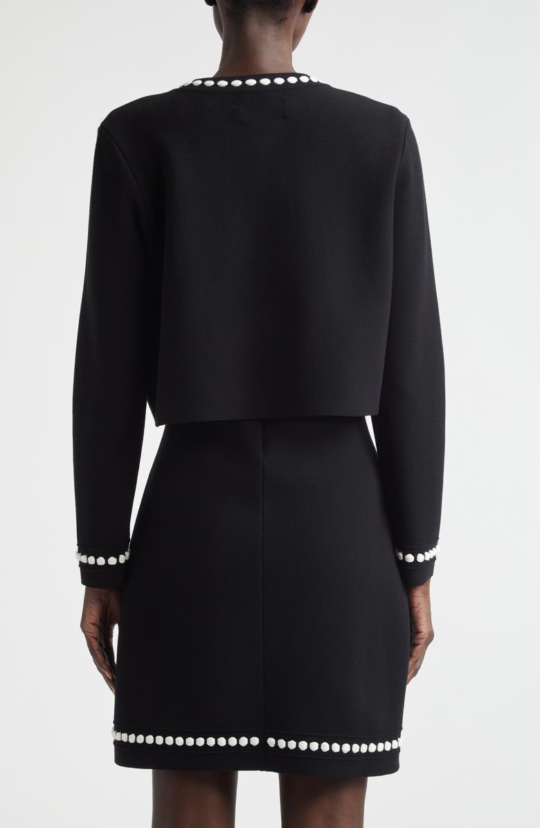 Oscar de la Renta Bubble Trim Cardigan, Alternate, color, Black/ White