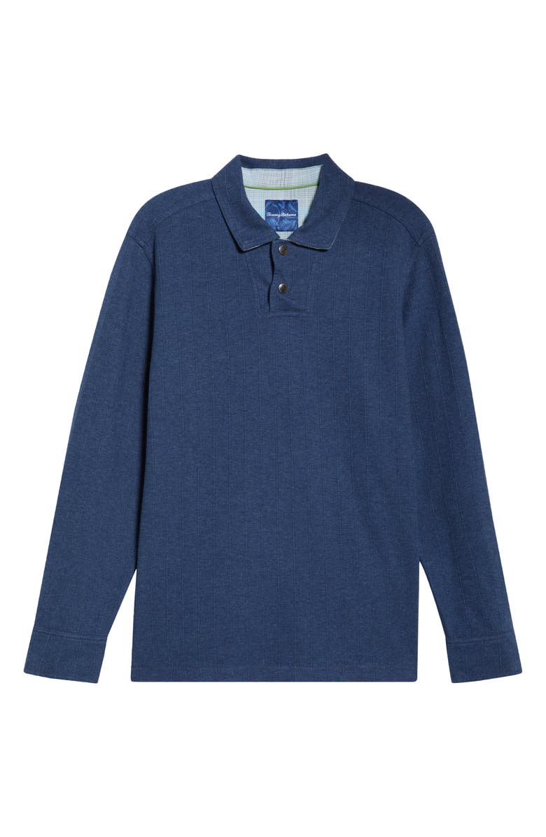 Tommy Bahama New Las Arias Long Sleeve Cotton Blend Polo, Alternate, color, Carbon Navy Heather