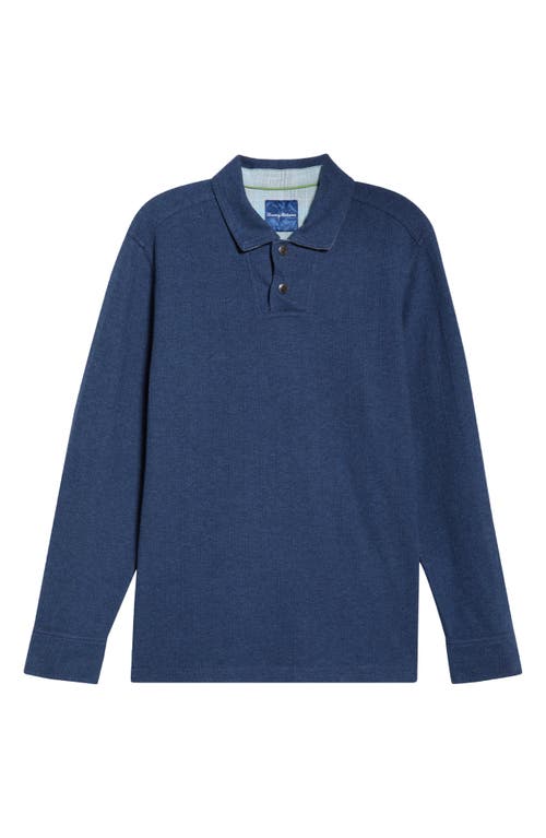 Tommy Bahama New Las Arias Long Sleeve Cotton Blend Polo In Blue