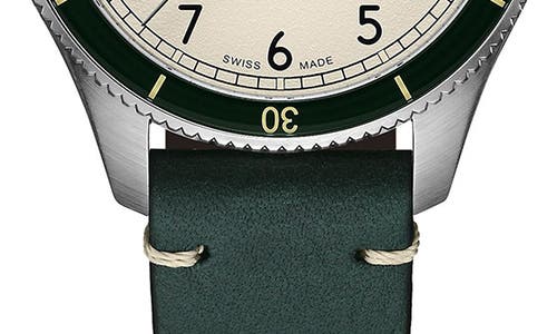 Hamilton Khaki Aviation Leather Strap Watch, 38mm In Green
