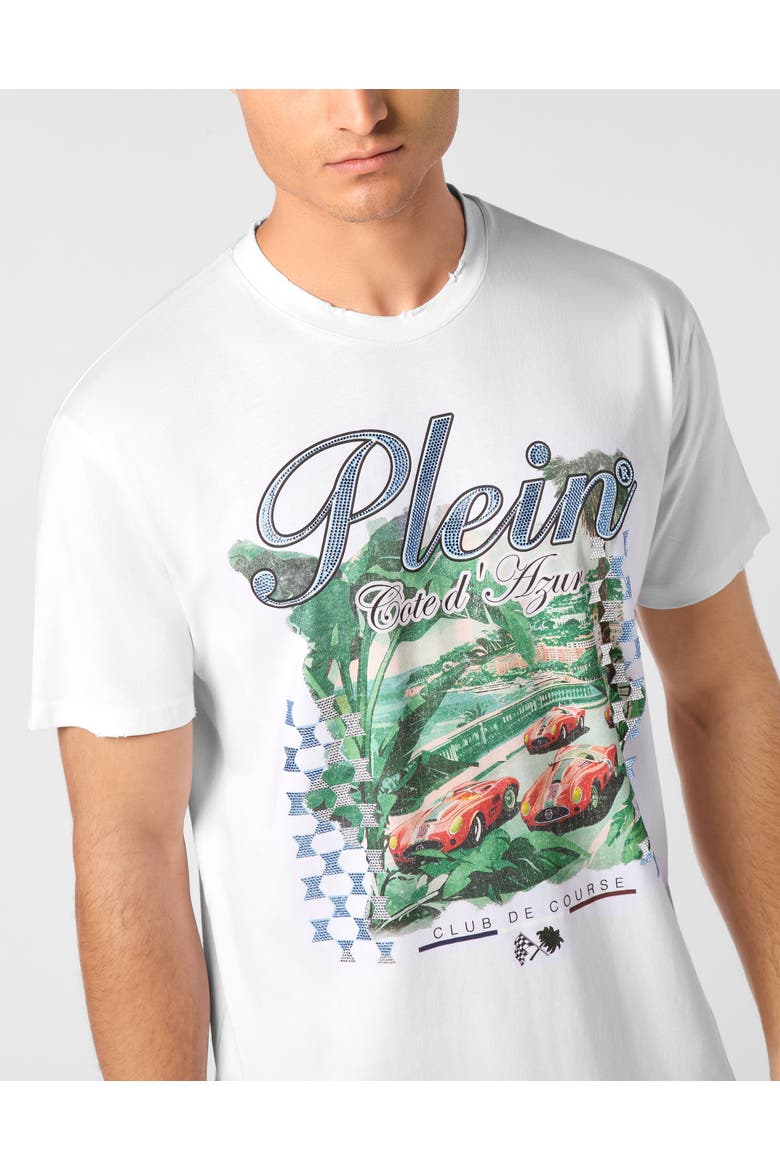 T-Shirt Round Neck Ss Cote D Azur Men, Alternate, color, white