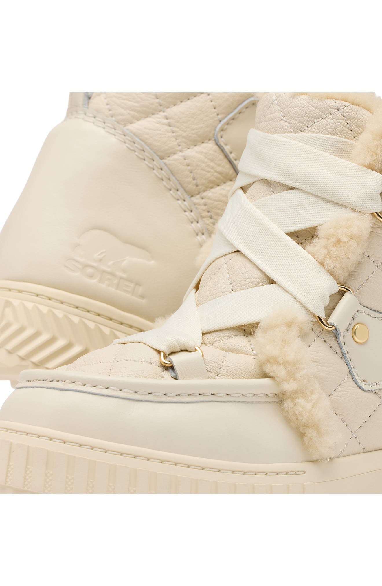 SOREL One Ave<sup>™</sup> Alpine Genuine Shearling Trim Waterproof Boot, Alternate, color, Chalk/ Sea Salt