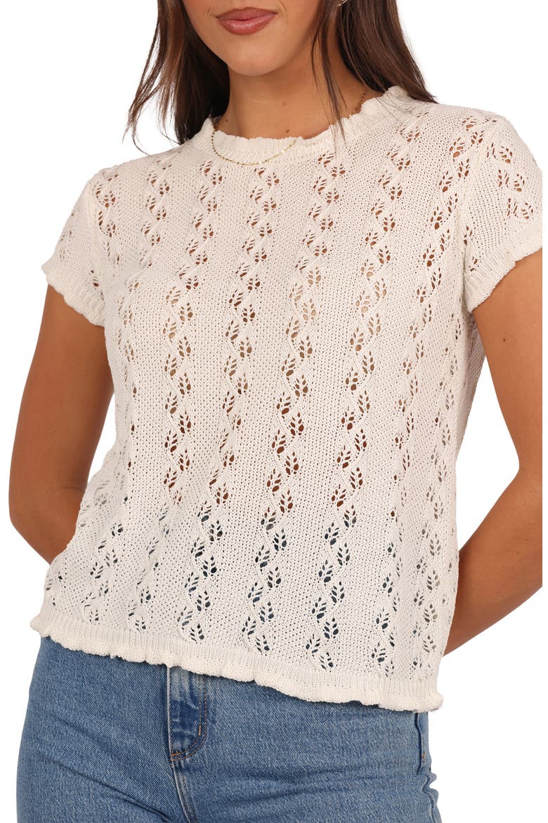 Analynn Pointelle Sweater, Alternate, color, CREAM