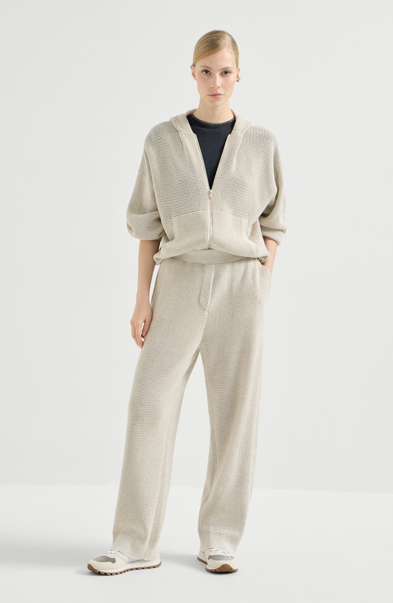 Brunello Cucinelli T-shirt with Precious Faux Layering, Alternate, color, Anthracite