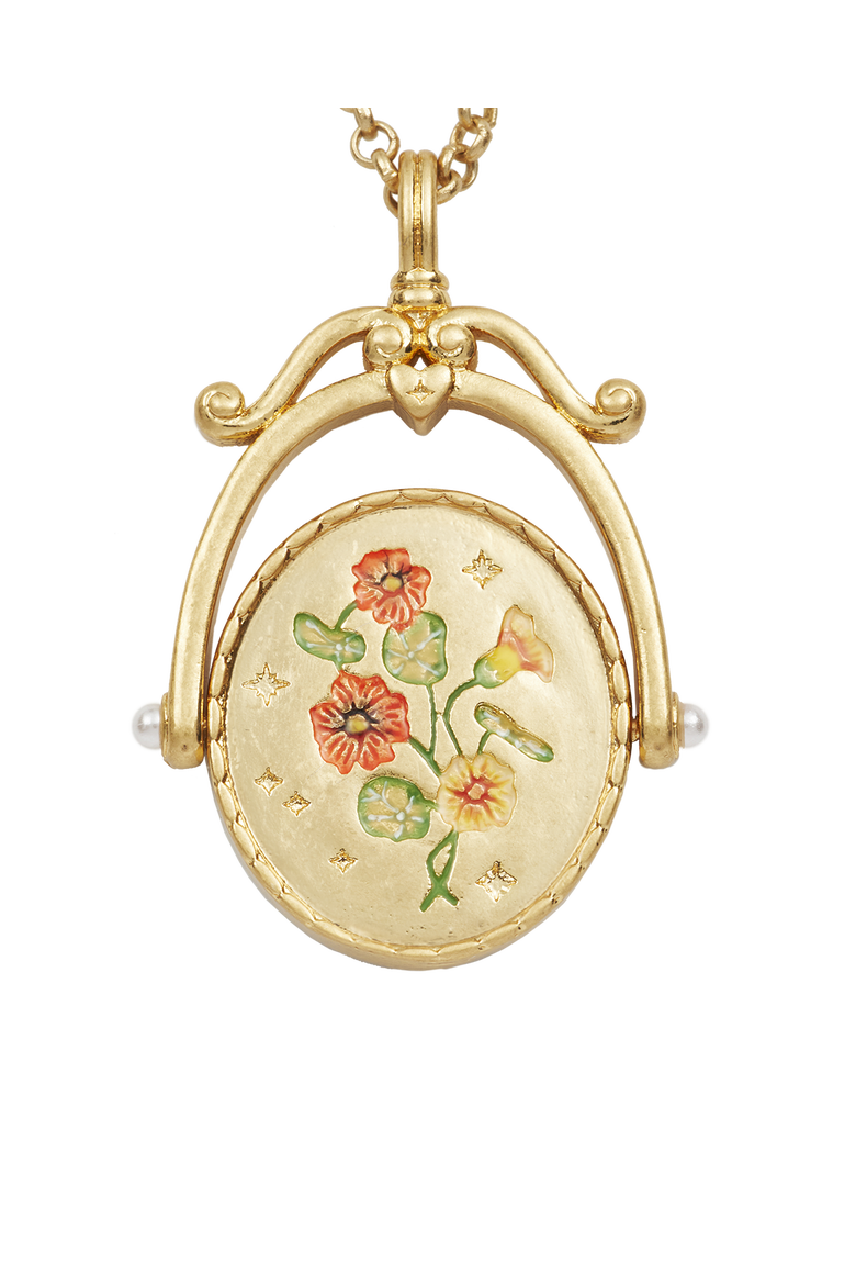 N Initial Nasturtium Gold Spinner Chain Necklace, Alternate, color, Gold