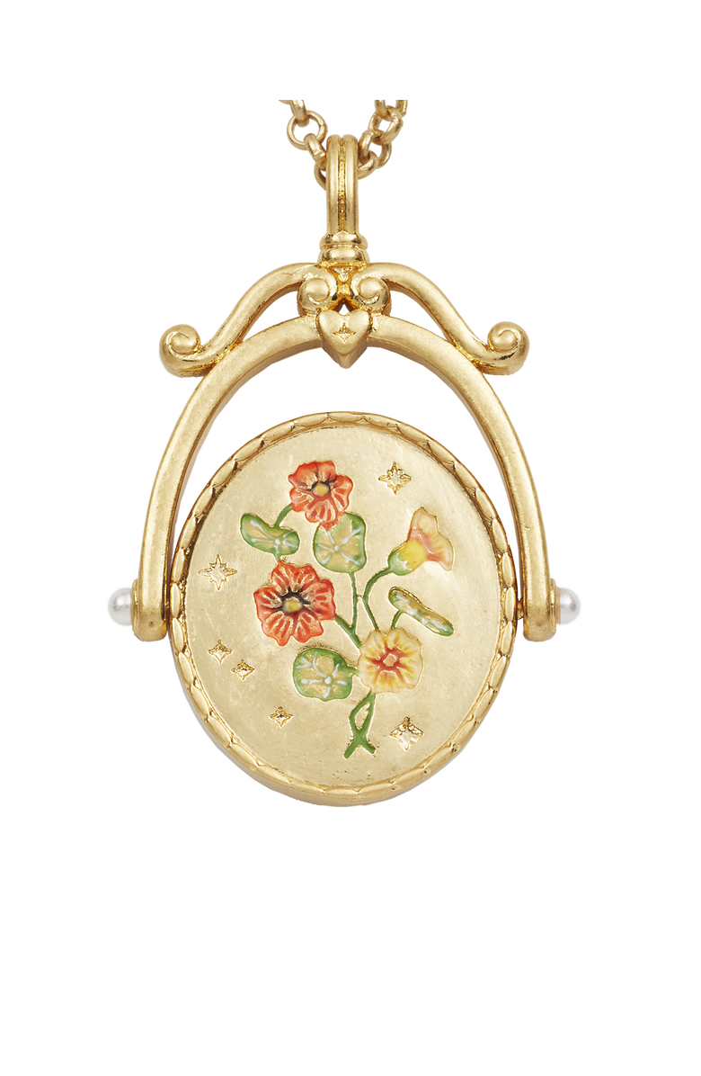 Fable England N Initial Nasturtium Gold Spinner Chain Necklace, Alternate, color, Gold