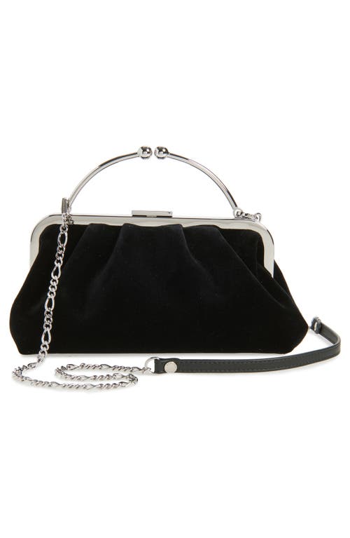 Strathberry X Cinq À Sept Embroidered Velveteen Frame Clutch In Black