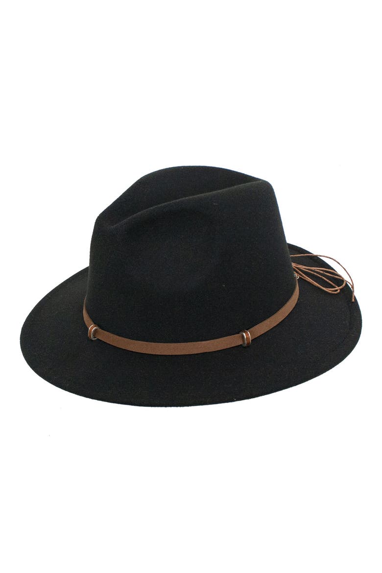Janelle Felt Panama Hat, Main, color, BLACK