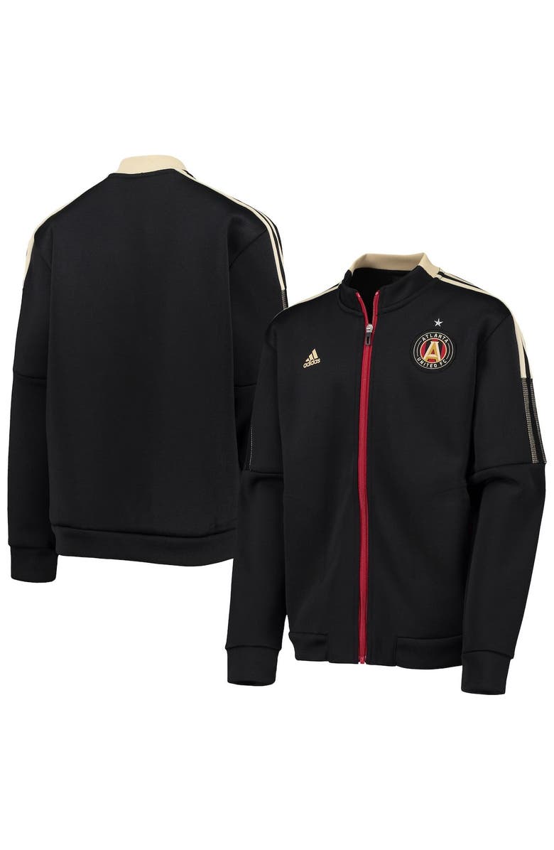 adidas Youth adidas Black Atlanta United FC Anthem Full-Zip Team Jacket, Main, color,