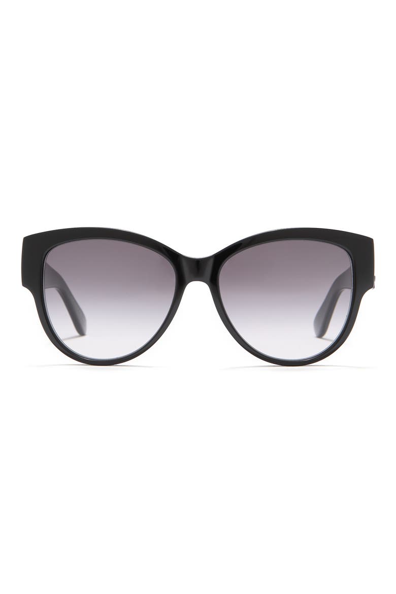 55mm Round Sunglasses, Main, color, BLACK BLACK GREY