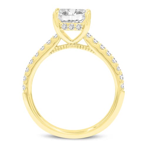 Luvmyjewelry Aneliya 14k Yellow Gold Princess Cut Lab Grown Diamond Hidden Halo Engagement Ring In 14k Yellow Gold