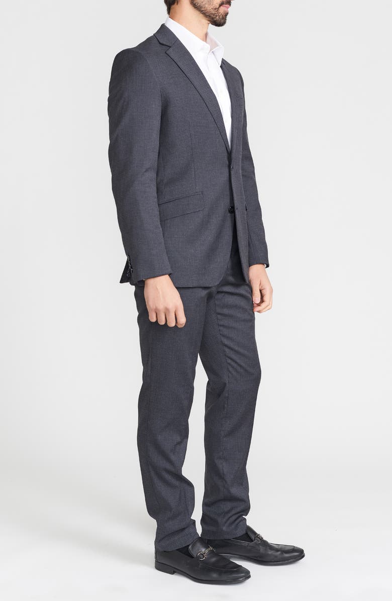 SAVILE ROW CO Hoxton Check Notch Lapel Suit, Alternate, color, Grey