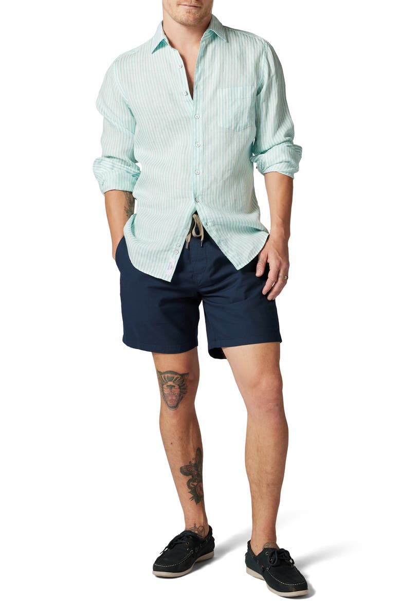 Rodd & Gunn Port Charles Stripe Linen Button-Up Shirt, Alternate, color,