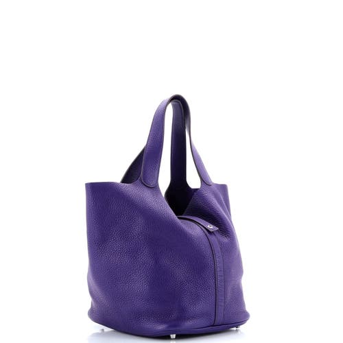 Pre-owned Hermes Hermes Picotin Lock Bag Clemence Gm In Purple
