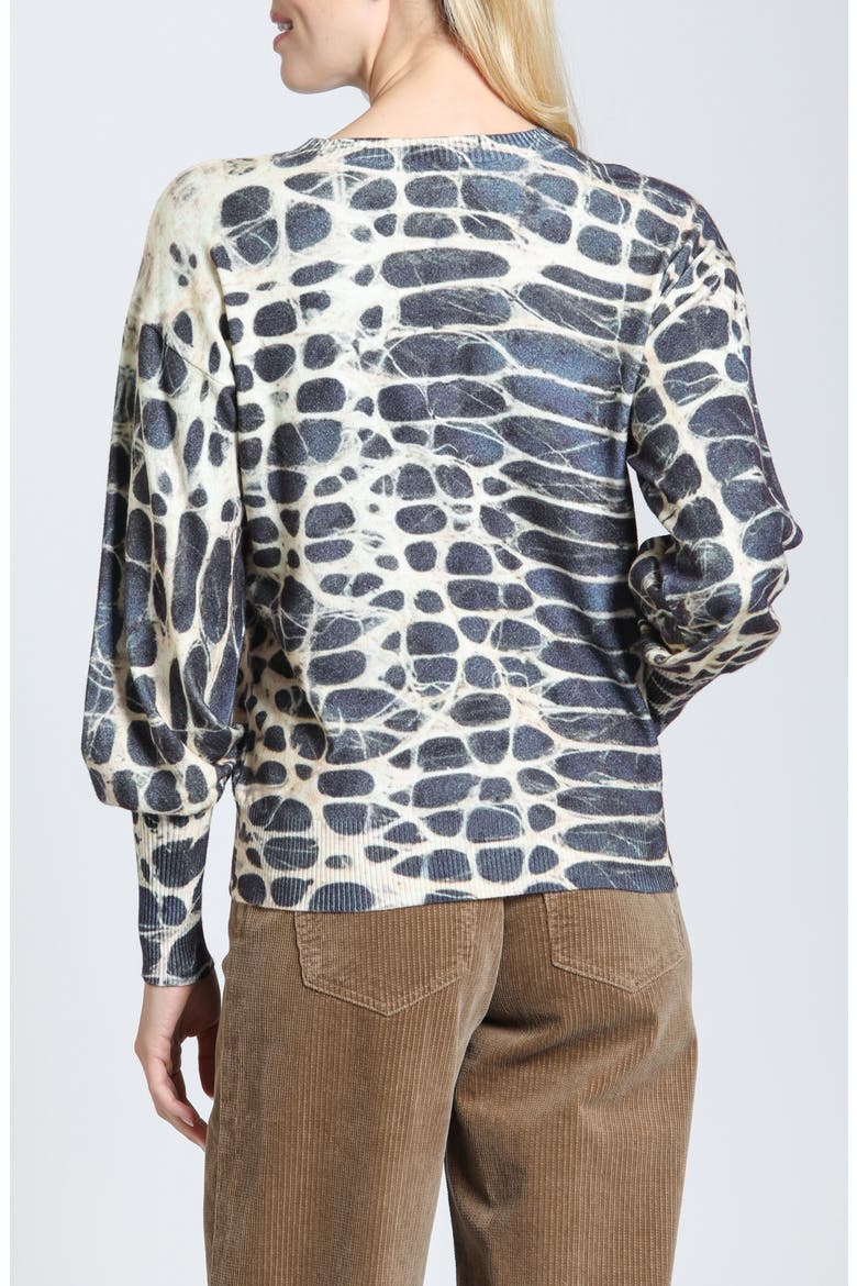 Monochrome Reptile Crewneck Sweater, Alternate, color, SMOKY MONOCHROME