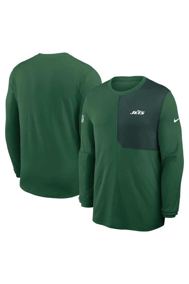 Men's Nike Green New York Jets Sideline Coach UV Performance Long Sleeve T-Shirt, Main, color, Green
