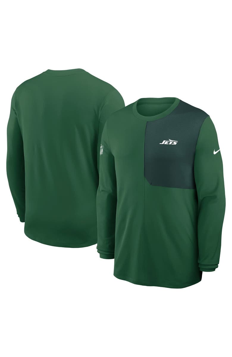 Nike Men's Nike Green New York Jets Sideline Coach UV Performance Long Sleeve T-Shirt, Main, color, Green