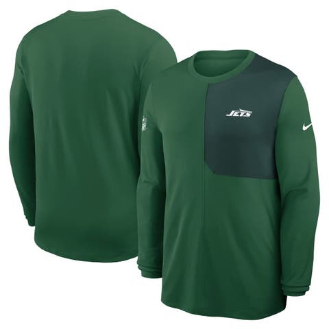 Men's Nike Green New York Jets Sideline Coach UV Performance Long Sleeve T-Shirt