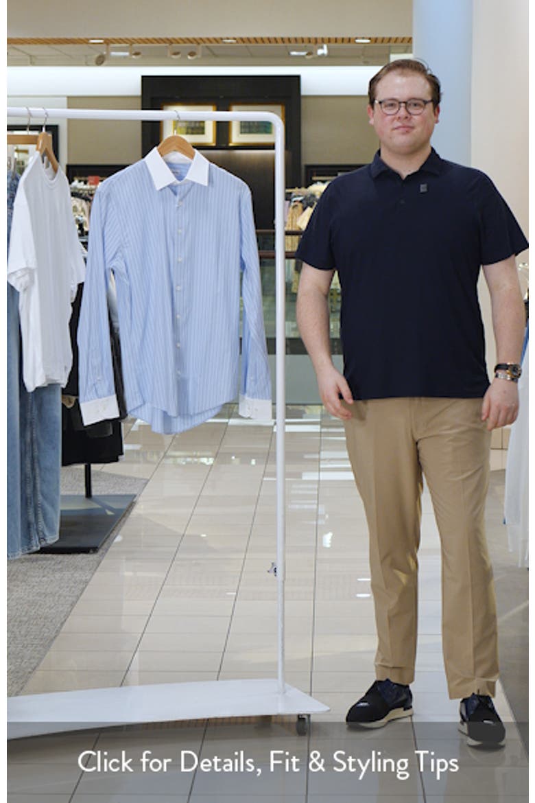 Trim Fit Stripe Premium Performance Twill Dress Shirt video