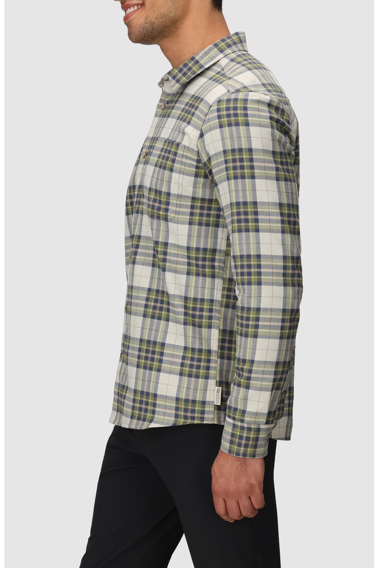 Ravenna Performance Flannel Button-Up Shirt, Alternate, color, RAINFOREST PLAID