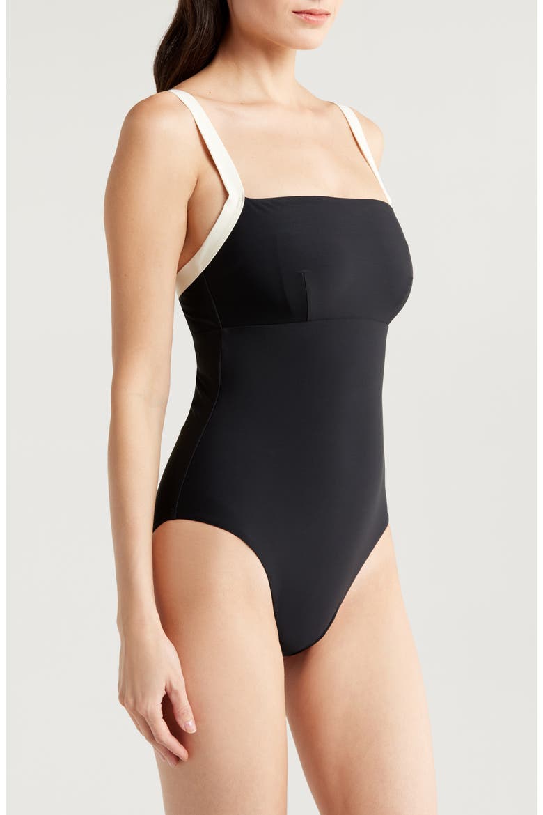 Hana Colorblock One-Piece Swimsuit, Alternate, color, BLACK CONTRAST