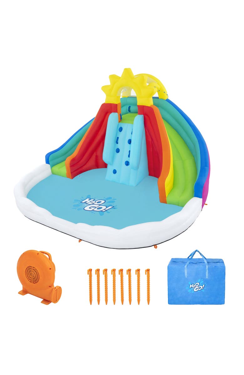 H2OGO! Bestway H2OGO! Let It RainInflatable Mega Water Park with Extra Large Splash Pool and Built-in Sprayers, Alternate, color,