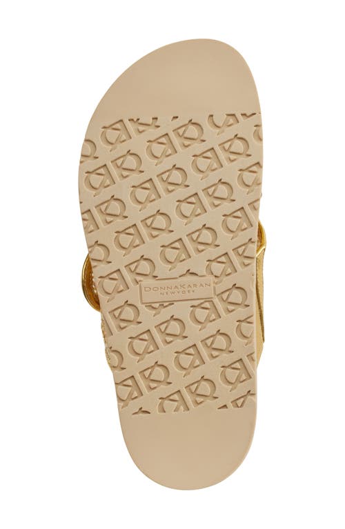 Donna Karan Women's Harisa X- Band Slip-on Flat Sandals In Tan/gold