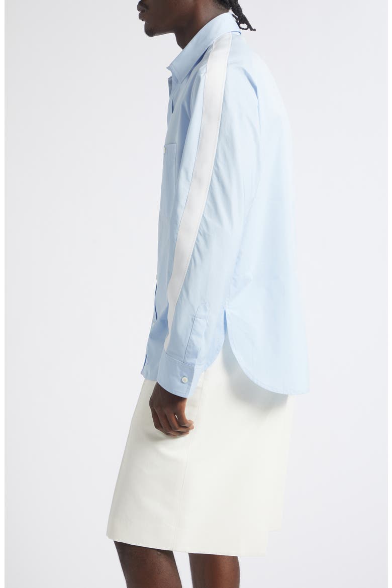 Couture Seam Side Stripe Button-Up Shirt, Alternate, color, LIGHT BLUE
