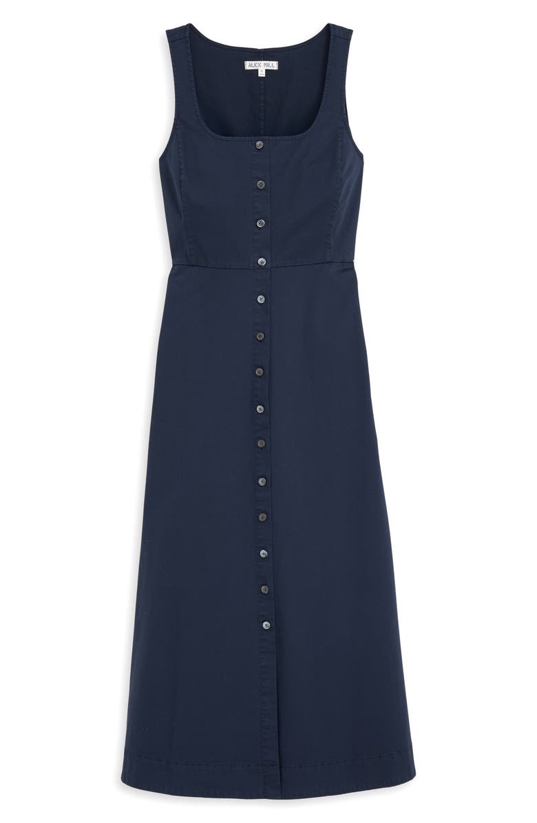 Alex Mill Piper Twill A-Line Dress, Alternate, color, Night Fall