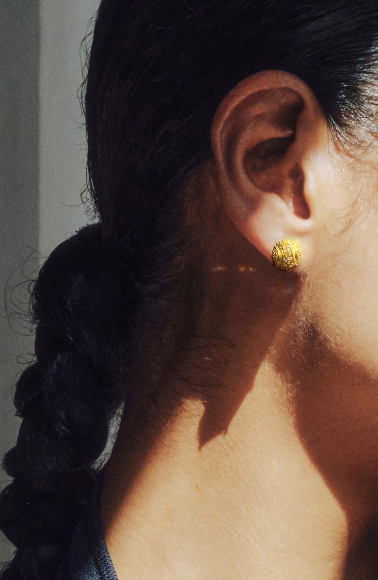 PASCAL The Tennis Ball Stud Earring, Yellow Diamond Pavé, Alternate, color, Gold / Yellow Diamond