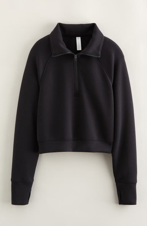 Zella Girl Kids' Varsity Track Half Zip Pullover in Black 