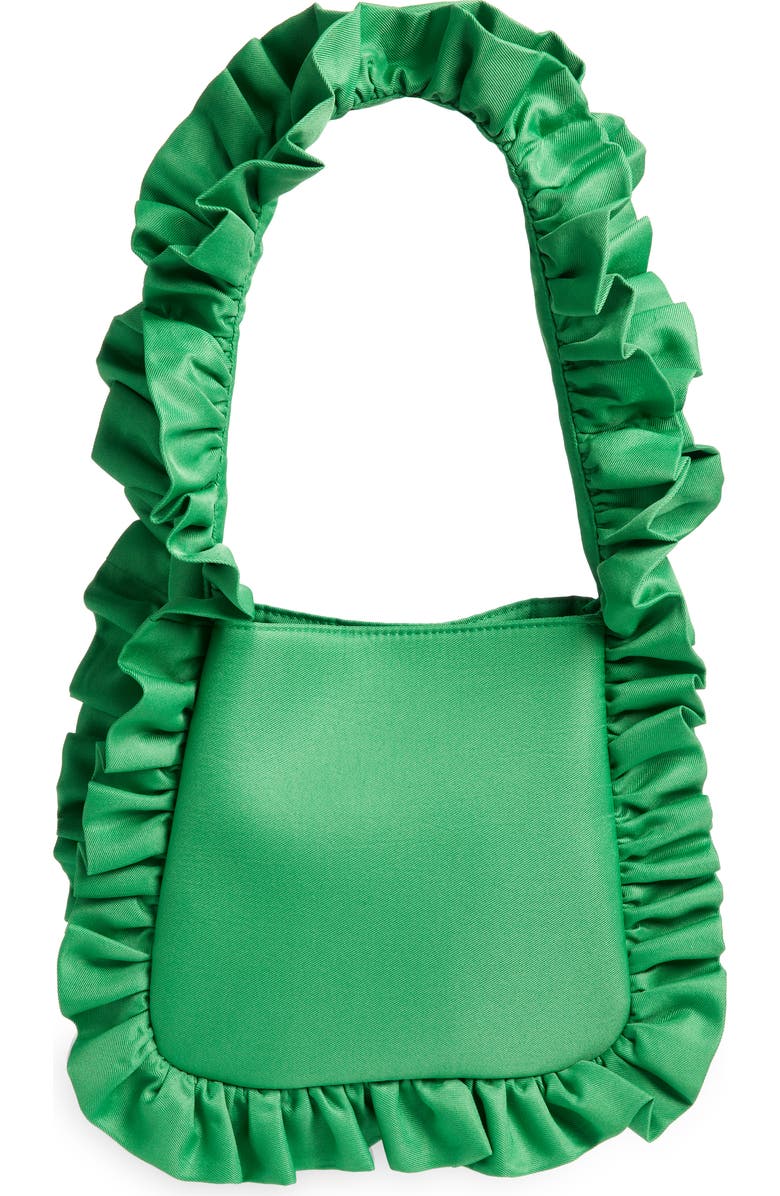 Baggy London Original Ruffle Twill Tote, Main, color, Jade Green