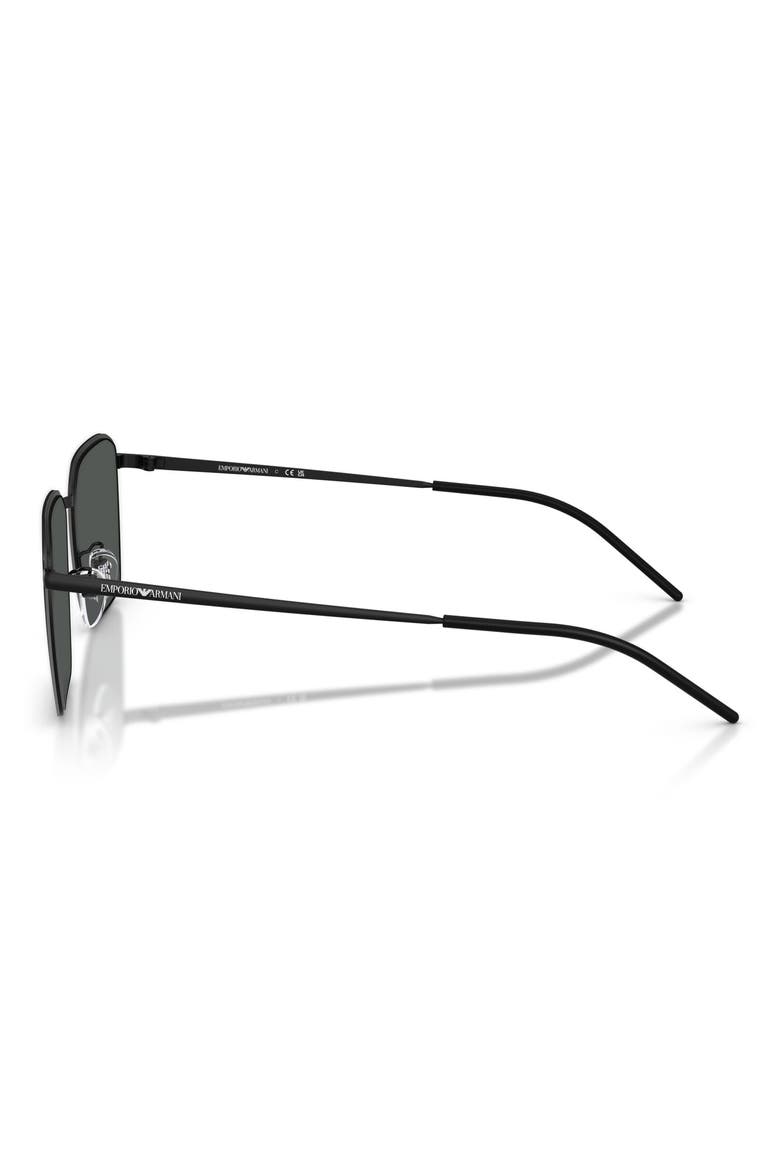 60mm Square Sunglasses, Alternate, color, MATTE BLACK / DARK GREY