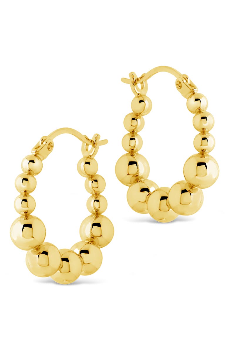 Sterling Forever Graduated Bubble Hoop Earrings, Alternate, color, Gold