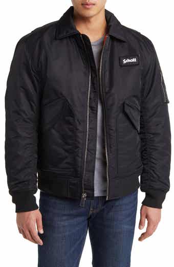 Schott NYC N-2B Hooded Flight Jacket with Faux Fur Trim Schott NYC N-2B Hooded Flight Jacket with Faux Fur Trim