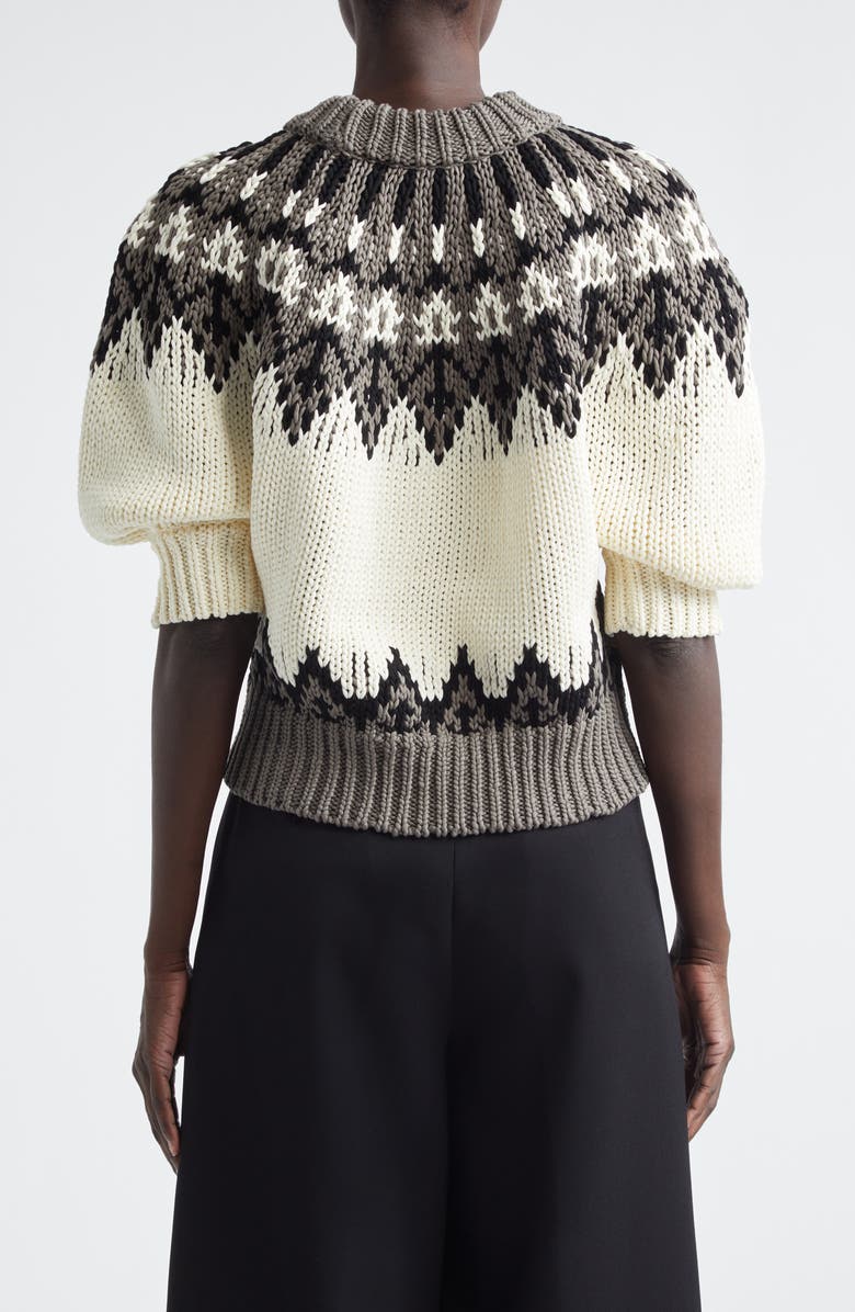 Altuzarra Marty Fair Isle Sweater, Alternate, color, Toffee